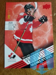 2021 Team Canada Juniors Prospectus Momentous Electric Red 248/275 Dylan Holloway